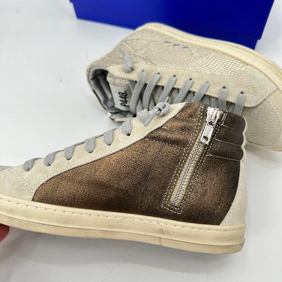 P448 New in Box Skate Prisma Sneaker High Top Gold Metallic // 36 - Picture 7 of 16
